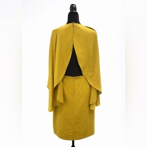 Yellow cape mini dress